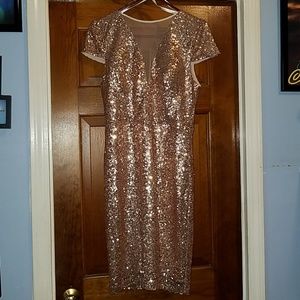 Rose gold sequins dress